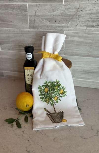 TFO | Lemon Kitchen Towel + Lemon Flavored Olive Oil